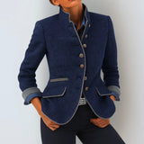 Cardigans pour femmes : Cardigan Femme Col Montant Élégant in van Seroa