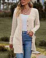 Cardigans pour femmes : Gilet sans Manche Femme Longues in Beige van Seroa