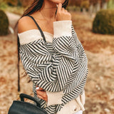 Gilets pour femmes : Cardigan Femme Gilet Motif Chevrons in van Seroa