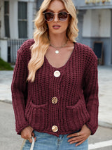 Gilets pour femmes : Cardigan Femme Pull Col Rond in van Seroa