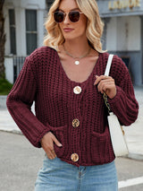 Gilets pour femmes : Cardigan Femme Pull Col Rond in van Seroa