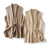 Autumn Collection : Gilet sans Manche Femme Laine in Beige van Seroa