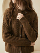 Cardigan : Cardigan Femme Gilet Marron Classique Tricot in van Seroa