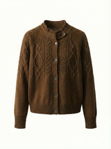 Cardigan : Cardigan Femme Gilet Marron Classique Tricot in Marron van Seroa