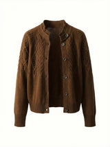 Cardigan : Cardigan Femme Gilet Marron Classique Tricot in van Seroa
