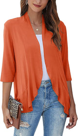 Pulls et gilets : Cardigan Femme Gilet Léger Pulls in Rouge Orange van Seroa