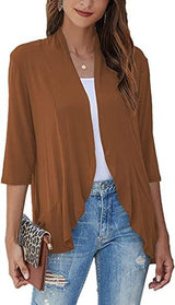 Pulls et gilets : Cardigan Femme Gilet Léger Pulls in Marron van Seroa