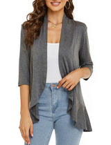 Pulls et gilets : Cardigan Femme Gilet Léger Pulls in Gris van Seroa