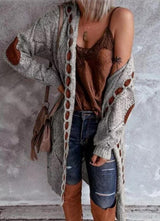 Cardigans pour femmes : Gilet sans Manche Femme in Gris van Seroa