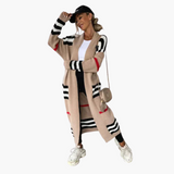 Cardigans pour femmes : Gilet sans Manche Femme Rayé in Beige van Seroa