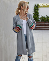 Cardigans pour femmes : Gilet Femme Long à Manches Rayées Cardigans pour femmes in Gris van Seroa
