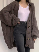 Cardigans pour femmes : Gilet sans Manche Femme Boutonné in Marron Taille Unique van Seroa