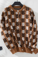 Autumn Collection : Gilet sans Manche Femme Ample Polyester Floral in Marron van Seroa