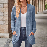 Cardigan : Cardigan Femme Manches Longues in Bleu van Seroa