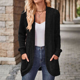 Cardigan : Cardigan Femme Manches Longues in Noir van Seroa