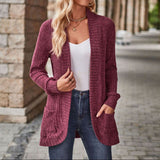 Cardigan : Cardigan Femme Manches Longues in Lie de vin van Seroa