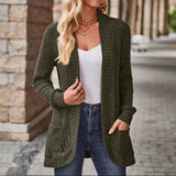 Cardigan : Cardigan Femme Manches Longues in Vert van Seroa