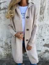 Cardigan : Cardigan Femme Décontracté Gilet Long in Beige van Seroa