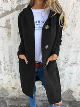 Cardigan : Cardigan Femme Décontracté Gilet Long in Noir van Seroa