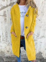 Cardigan : Cardigan Femme Décontracté Gilet Long in Jaune van Seroa