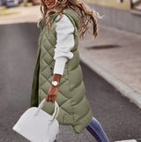 Autumn Collection : Gilet Long Femme avec Capuch Fermeture Éclair in Vert olive van Seroa