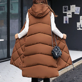 Autumn Collection : Gilet Long Femme avec Capuch Fermeture Éclair in van Seroa