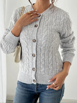 Cardigan : Cardigan Femme Automne Gilet Torsadé in Gris clair van Seroa