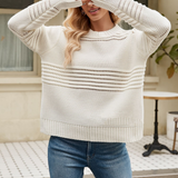 Autumn Collection : Pull Femme Hiver Chandail Confortable in Blanc van Seroa