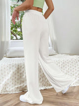 skirts : Pantalon Fluide Femme Polyester in Blanc van Seroa