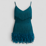 Dresses : Robe de Cocktail Élégante pour Femme, Robe de Soirée Formelle en Satin Noir, Tailles S-XL in Vert aqua van Seroa