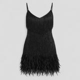 Dresses : Robe de Cocktail Élégante pour Femme, Robe de Soirée Formelle en Satin Noir, Tailles S-XL in Néron van Seroa