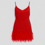 Dresses : Robe Soirée Femme Élégant Satin Noir in Rosso van Seroa