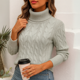Autumn Collection : Pull Femme Élégant Col Haut in Gris van Seroa