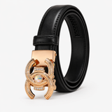 Women's Belt : Cintura Donna in Vera Pelle Nera - Lusso ed Eleganza, Vestibilità Perfetta in C-nero-1 van Seroa