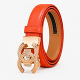Women's Belt : Cintura Donna in Vera Pelle Nera - Lusso ed Eleganza, Vestibilità Perfetta in C-arancione-1 van Seroa