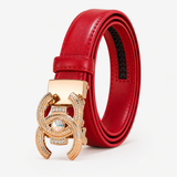 Women's Belt : Cintura Donna in Vera Pelle Nera - Lusso ed Eleganza, Vestibilità Perfetta in C-rosso-1 van Seroa