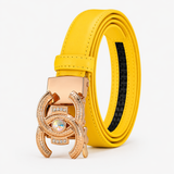 Women's Belt : Cintura Donna in Vera Pelle Nera - Lusso ed Eleganza, Vestibilità Perfetta in C-giallo-1 van Seroa