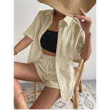 Vêtements pour femmes : Combinaison Femme Coton Loungewear Vêtements in Khaki van Seroa