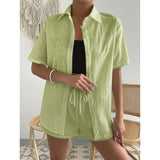 Vêtements pour femmes : Combinaison Femme Coton Loungewear Vêtements in Vert van Seroa