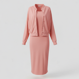Robes : Ensemble Femme Midi Robe et Bomber Confort Look Sportif in Rose saumon van Seroa
