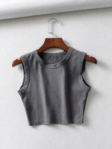 Hauts pour femmes : Débardeur Femme Noir Polyester in Gris van Seroa