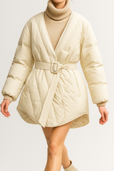 Autumn Collection : Doudoune Femme Élégant Polyester in Blanc van Seroa