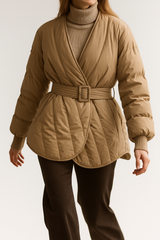 Autumn Collection : Doudoune Femme Élégant Polyester in Kaki van Seroa