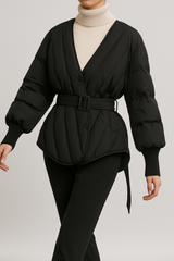 Autumn Collection : Doudoune Femme Élégant Polyester in Noir van Seroa