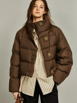 Autumn Collection : Doudoune Femme Parka Hiver Matelassée in Café van Seroa