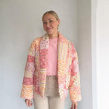 Manteaux et vestes pour femmes : Doudoune Femme Parka Hiver Décontracté Floral in Rosa M van Seroa