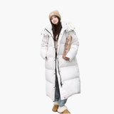 Vêtements d'extérieur pour femmes : Doudoune Longue Femme Matelassée Avec Capuch in Beige van Seroa