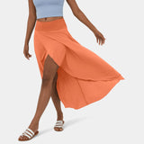 skirts : Jupe Longue Femme Swingante Mi-moll in Orange van Seroa
