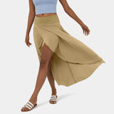 skirts : Jupe Longue Femme Swingante Mi-moll in Khaki van Seroa
