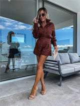 Vêtements pour femmes : Jupe Longue Femme Élégant Dentelle Midi in Marron châtaigne van Seroa
